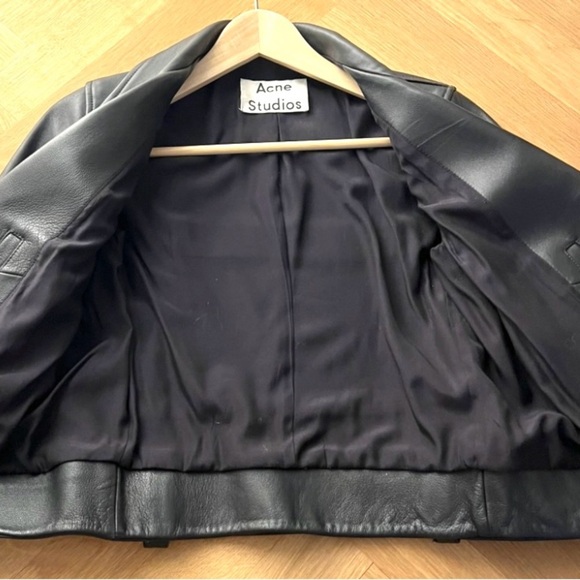 Acne Studies black moto riders jacket size US 32 - Picture 4 of 9